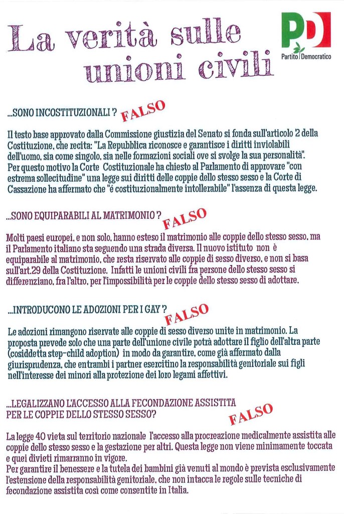 la verita sulle unioni civili